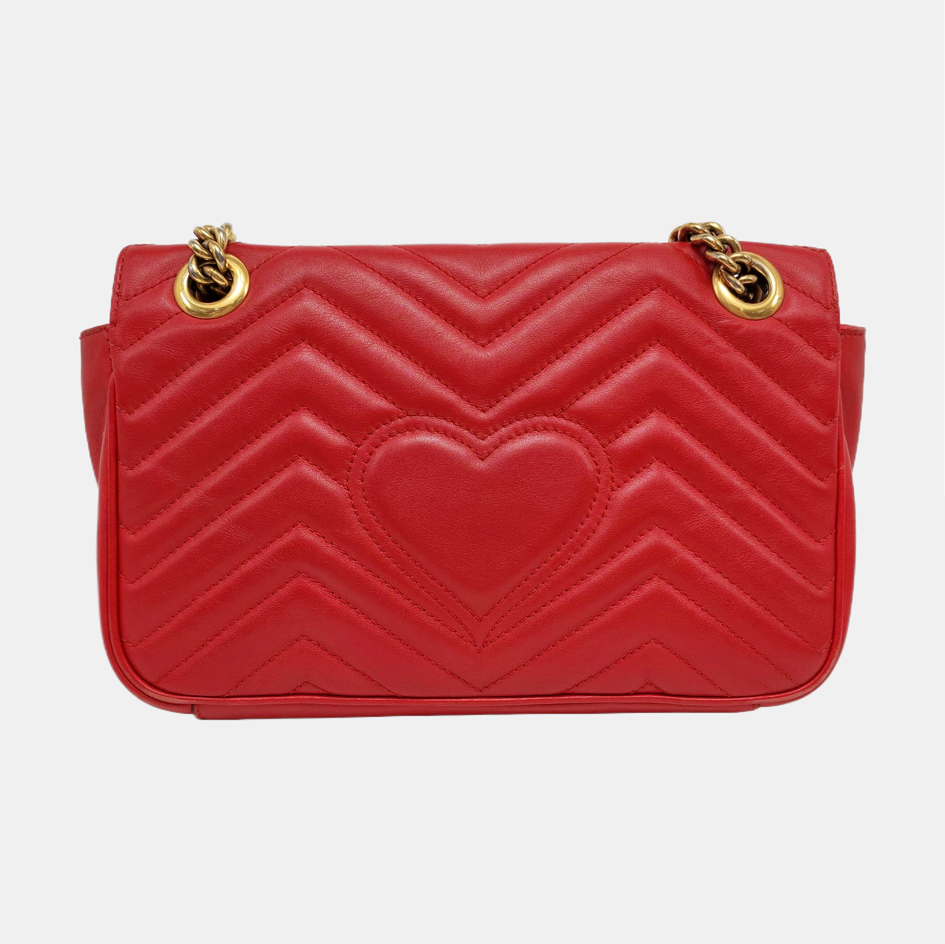 Authenticated pre-owned  GG Marmont Medium Calfskin Red - Shoulder Bag at Looply