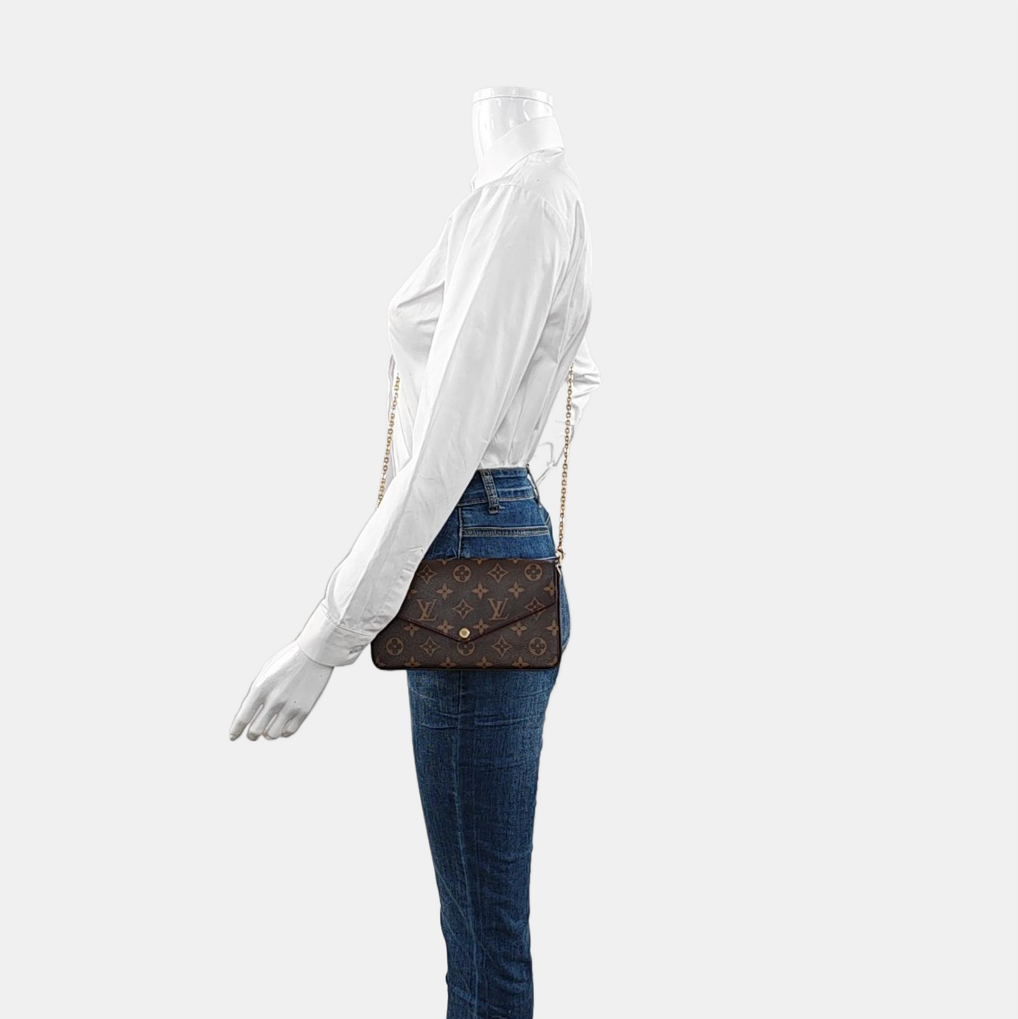 Authenticated pre-owned  Félicie Monogram Coated Canvas Brown - Crossbody Bag at Looply