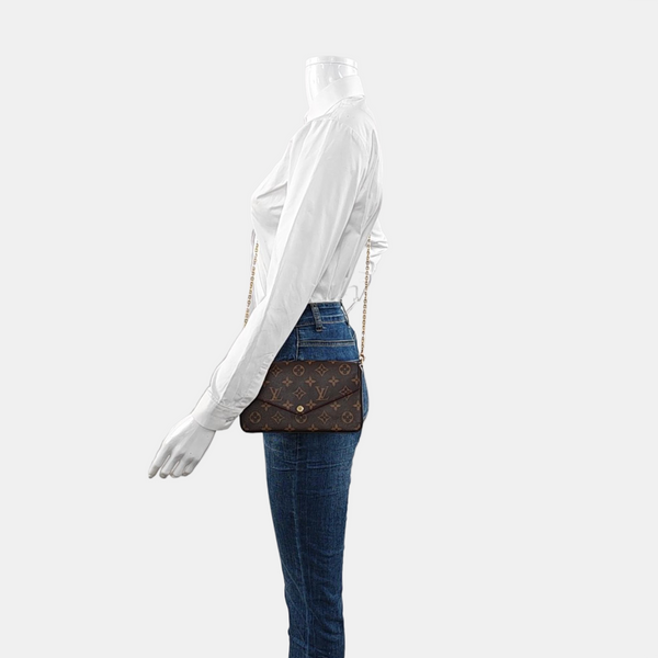 Authenticated pre-owned  Félicie Monogram Coated Canvas Brown - Crossbody Bag at Looply