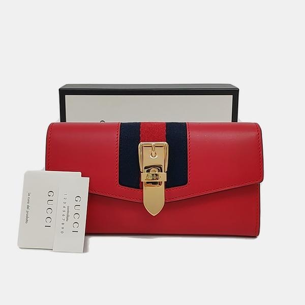 Authenticated pre-owned  Sylvie Calfskin Red Wallet - Wallet at Looply