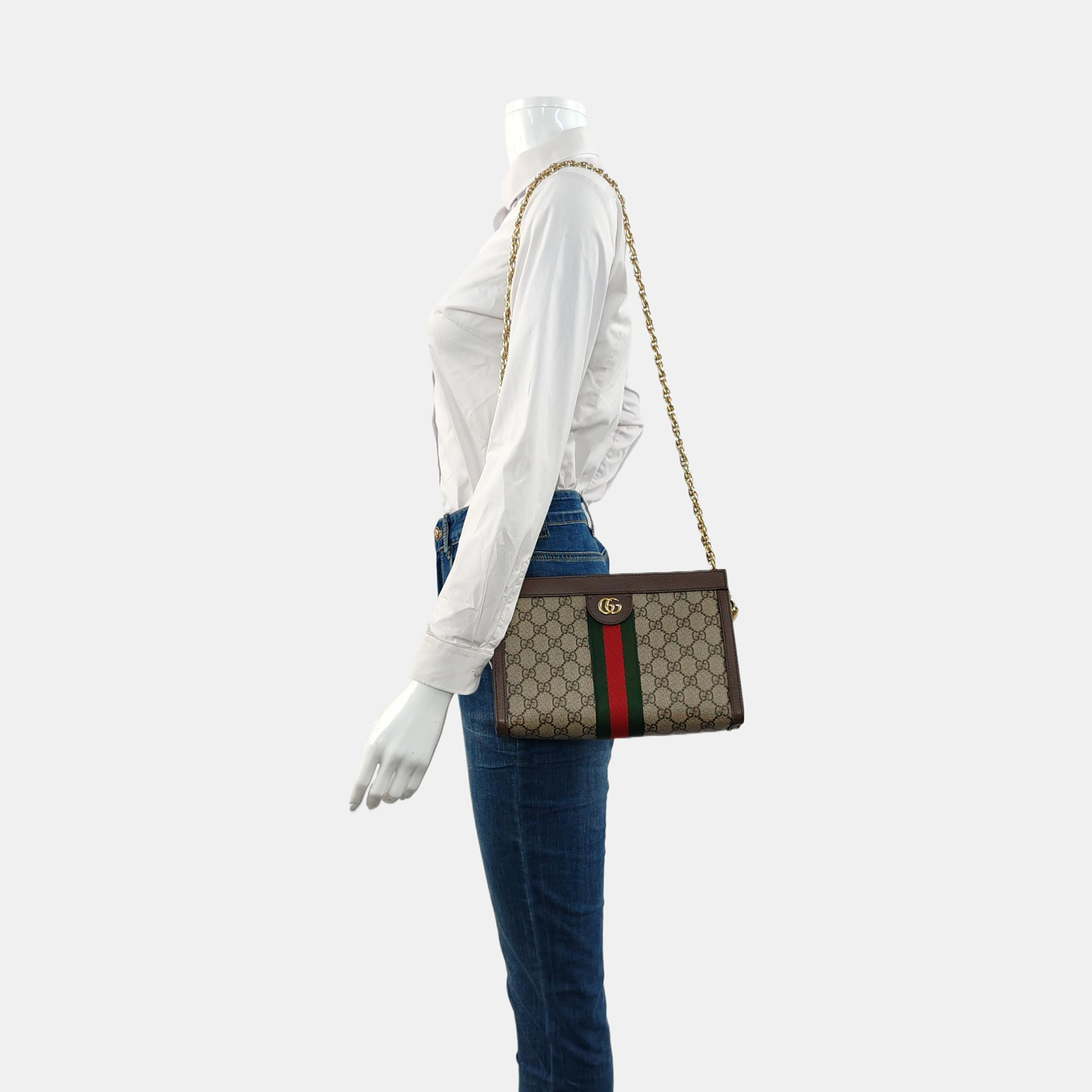 Authenticated pre-owned  Ophidia Small Monogram Coated Canvas Beige - Shoulder Bag at Looply