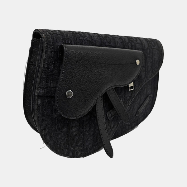 Authenticated pre-owned  Saddle Oblique Canvas Black - Shoulder Bag at Looply