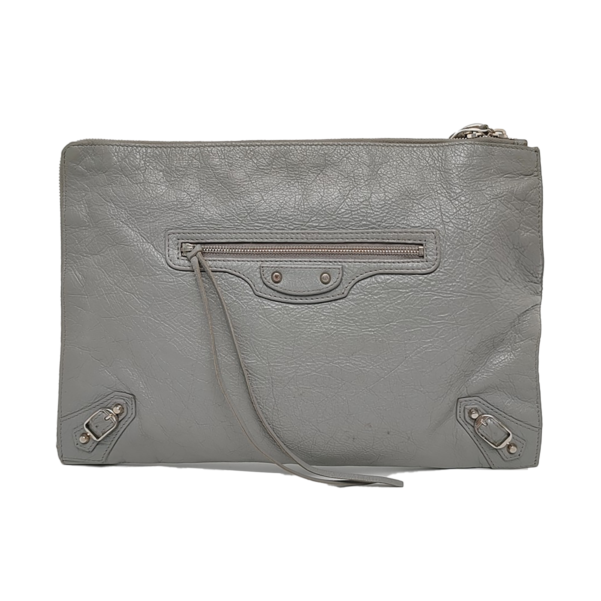 Authenticated pre-owned  Classic Metallic Edge City Lambskin Gray - Clutch at Looply