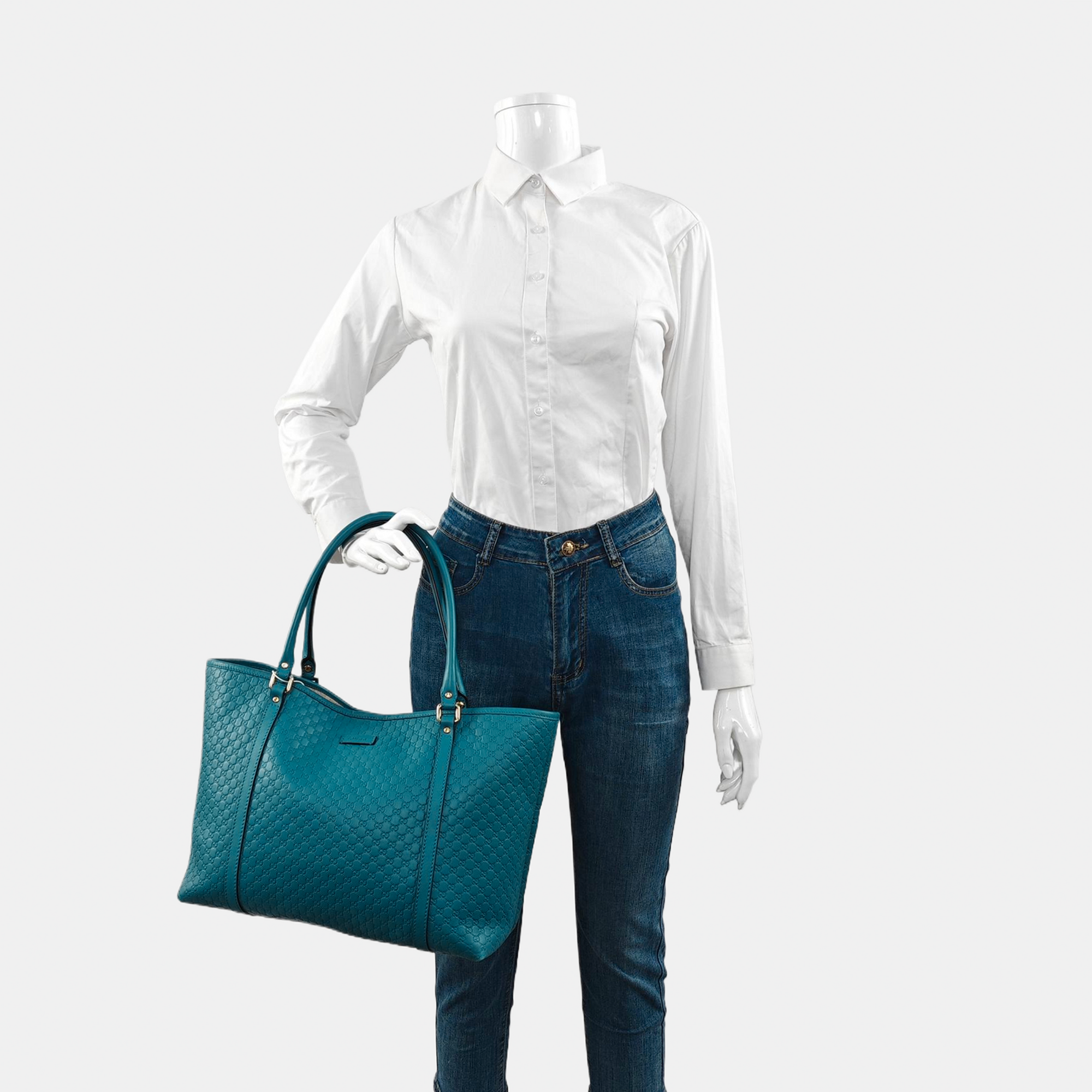 Authenticated pre-owned  Microguccissima Monogram Calfskin Green - Top Handle Bag at Looply