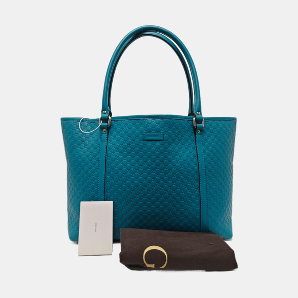 Authenticated pre-owned  Microguccissima Monogram Calfskin Green - Top Handle Bag at Looply