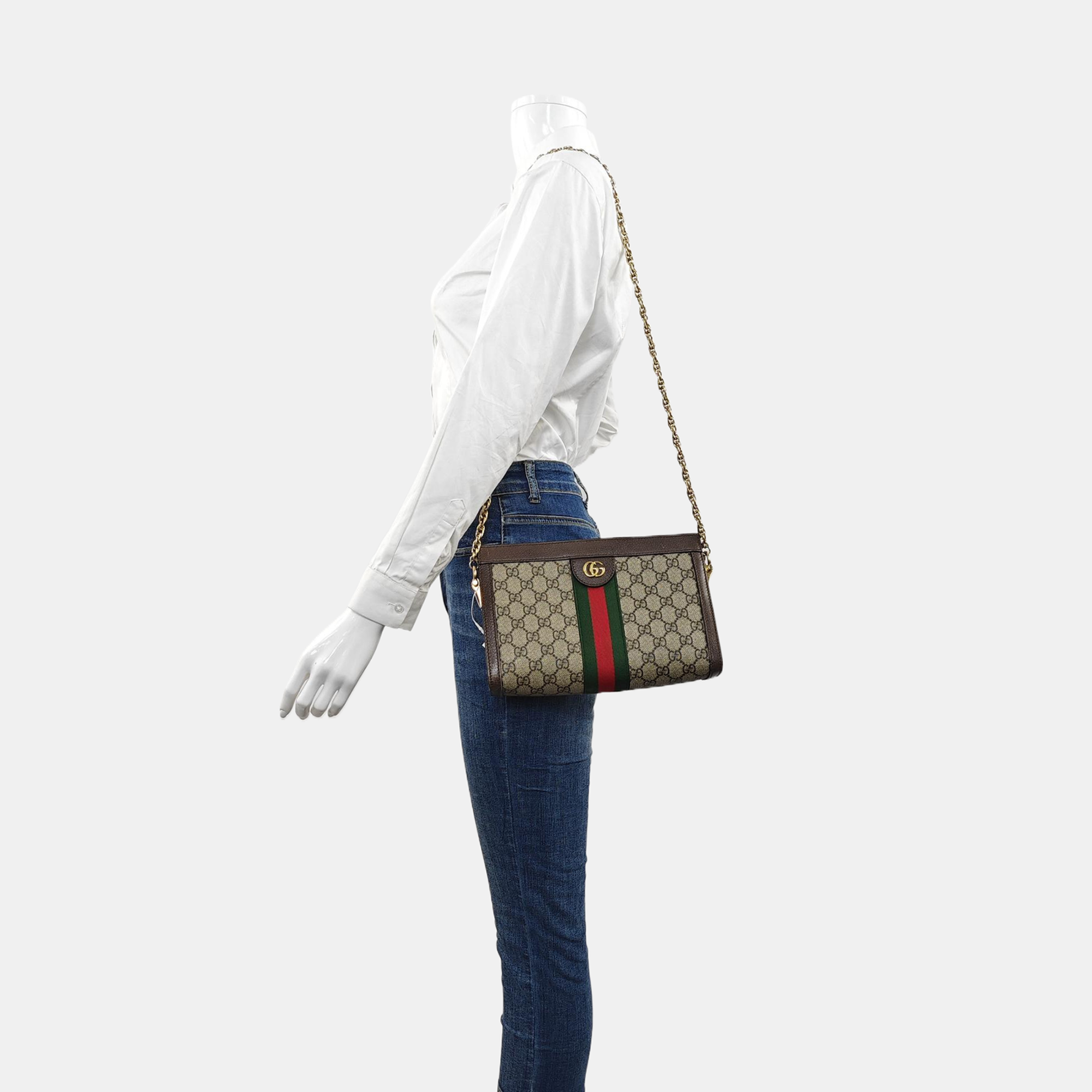 Authenticated pre-owned  Ophidia Small Monogram Coated Canvas Beige - Shoulder Bag at Looply
