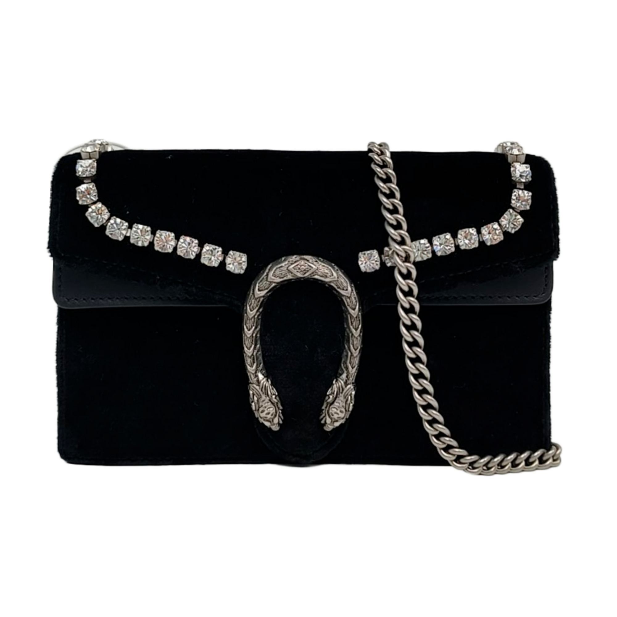 Authenticated pre-owned  Dionysus Super Mini Velvet Black - Crossbody Bag at Looply