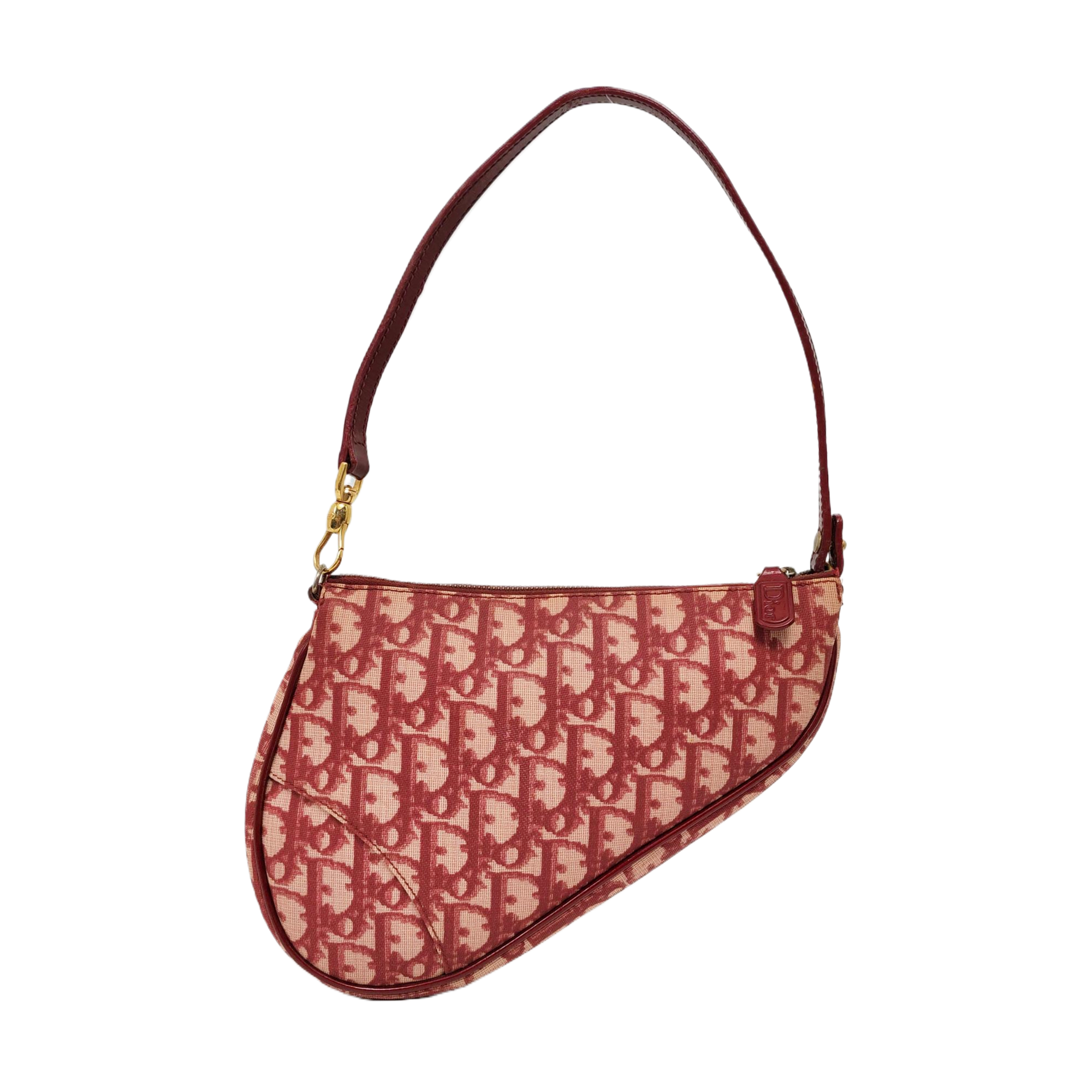 Authenticated pre-owned  Saddle Oblique Canvas Red - Top Handle Bag at Looply