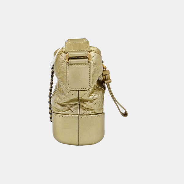 Authenticated pre-owned  Gabrielle Small Quilted Calfskin Gold - Shoulder Bag at Looply
