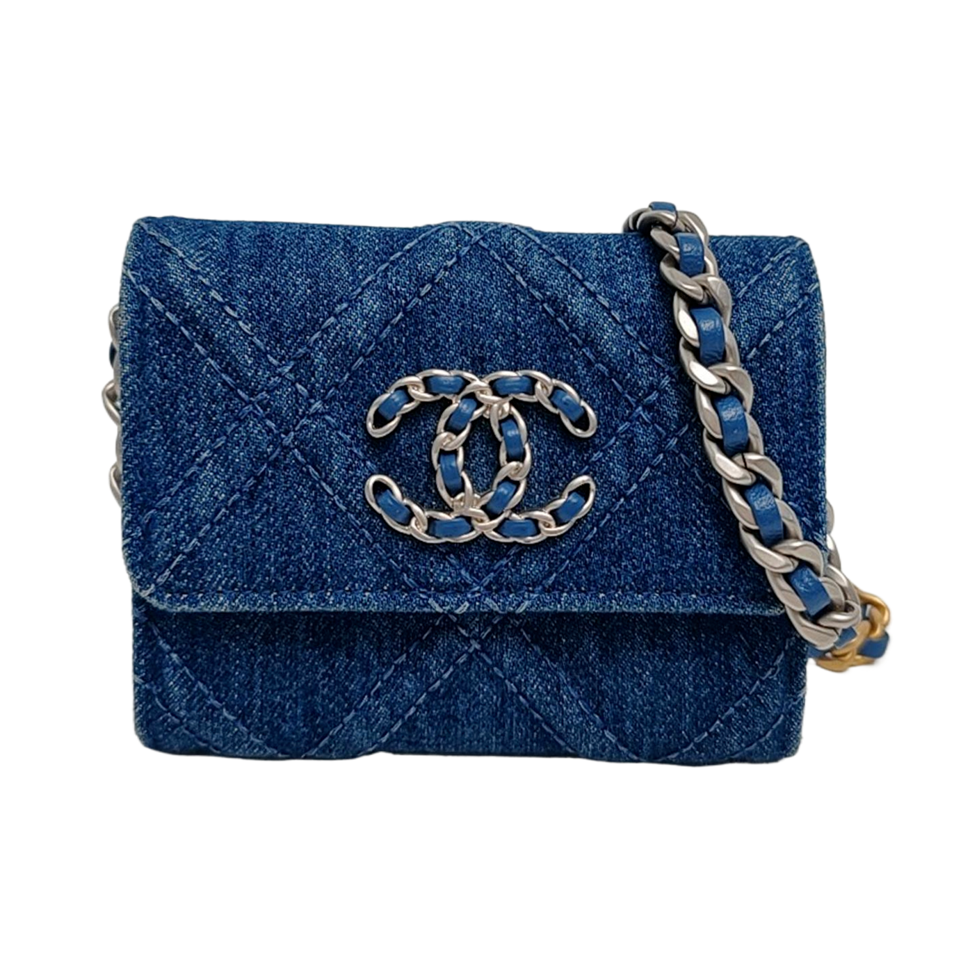 Authenticated pre-owned  Chanel 19 Quilted Denim Blue - Shoulder Bag at Looply
