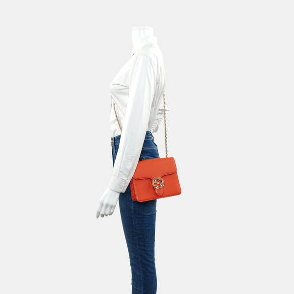 Authenticated pre-owned  Interlocking G Calfskin Orange - Shoulder Bag at Looply