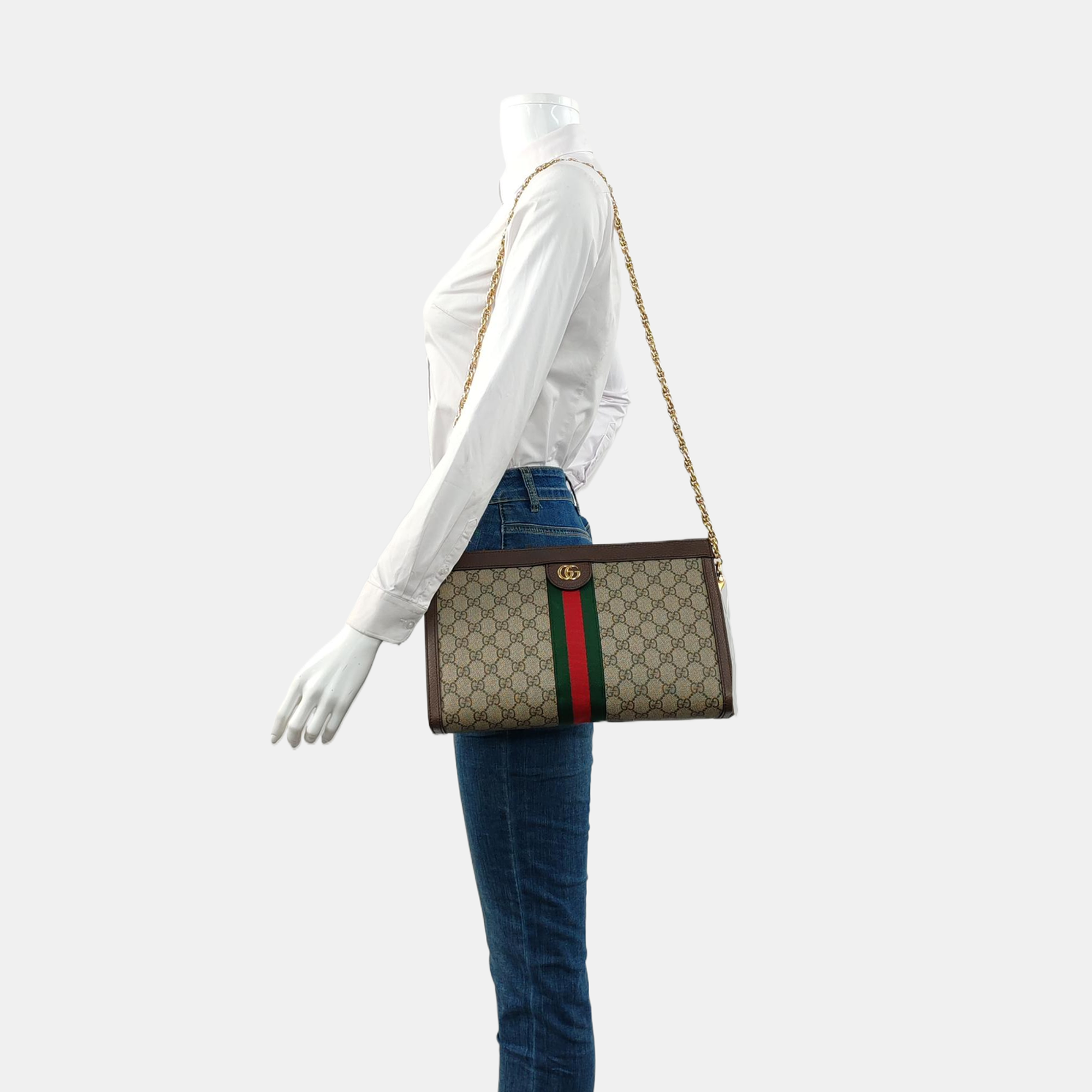Authenticated pre-owned  Ophidia Small Monogram Coated Canvas Beige - Shoulder Bag at Looply