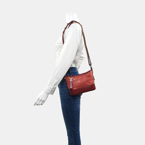 Authenticated pre-owned  Gabrielle Small Quilted Calfskin Burgundy - Shoulder Bag at Looply