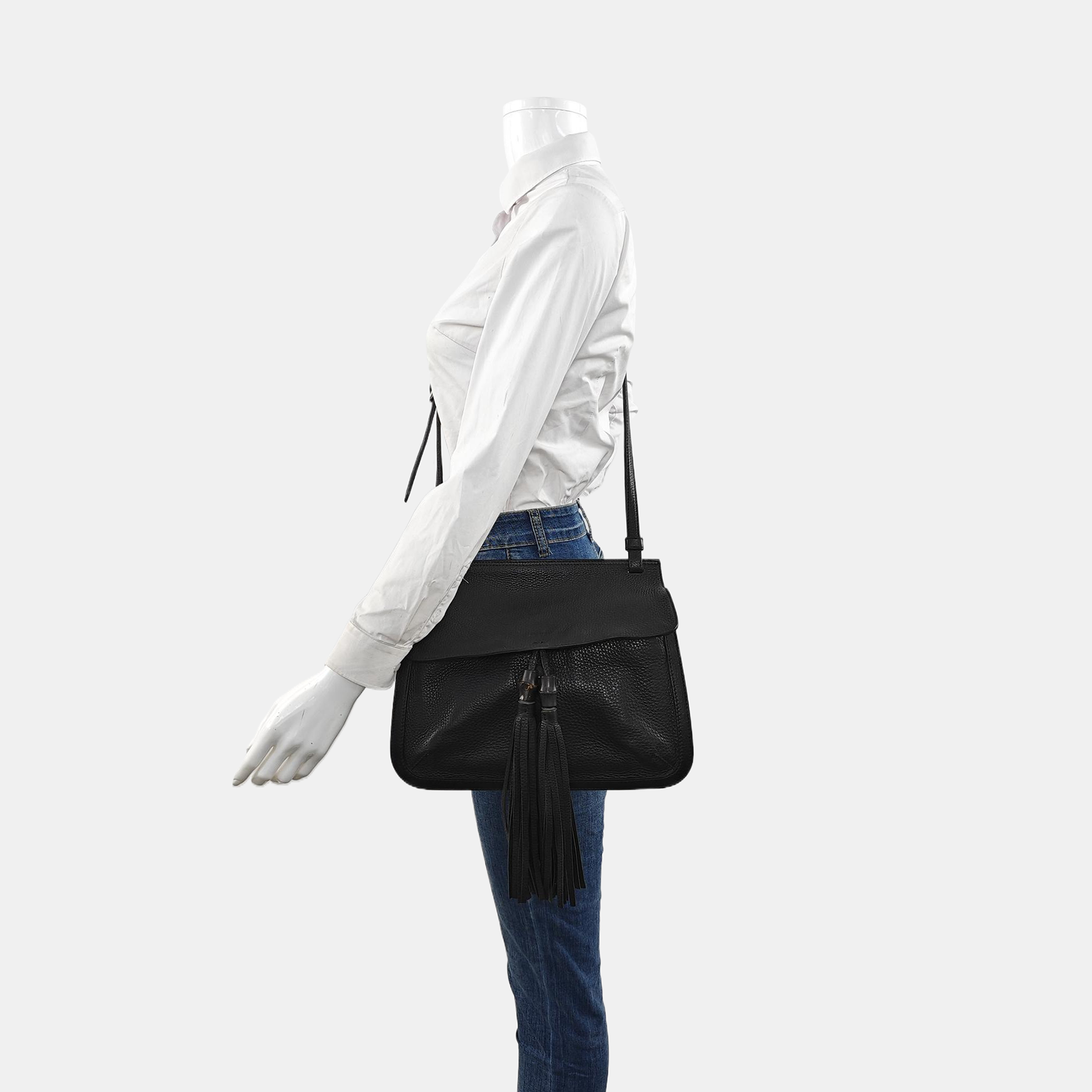 Authenticated pre-owned  Bamboo 1947 Medium Calfskin Black - Shoulder Bag at Looply