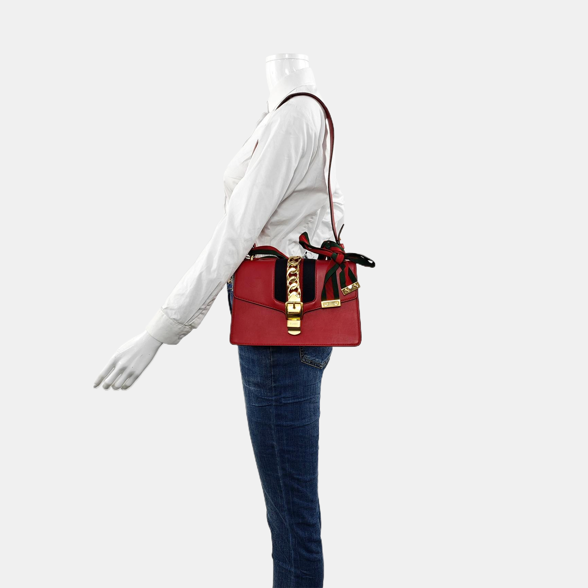 Authenticated pre-owned  Sylvie Small Calfskin Red - Shoulder Bag at Looply