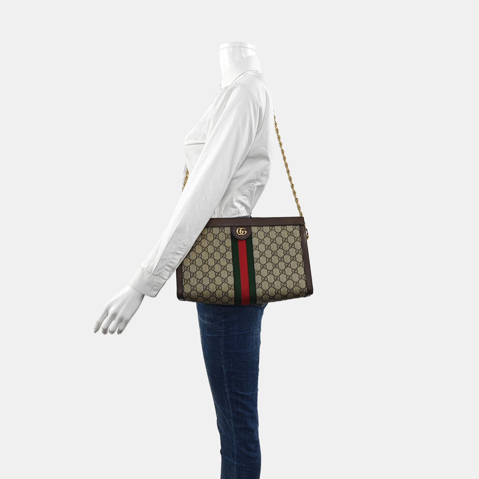 Authenticated pre-owned  Ophidia Small Monogram Coated Canvas Beige - Shoulder Bag at Looply