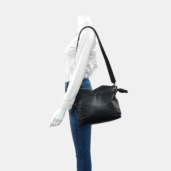Authenticated pre-owned  Flamenco Xl Calfskin Black - Shoulder Bag at Looply
