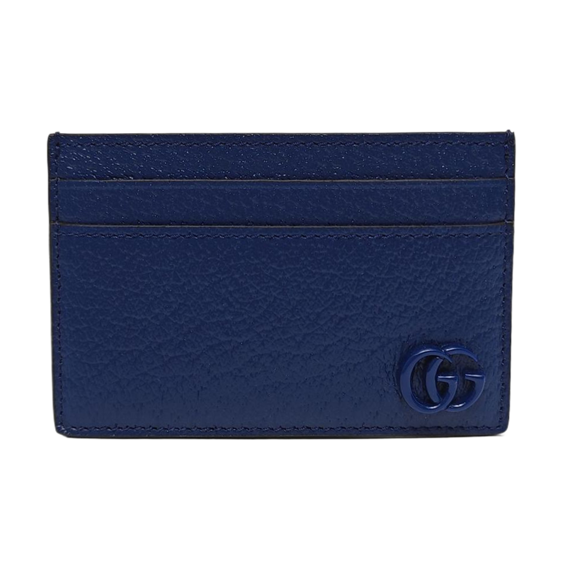 Authenticated pre-owned  GG Marmont Calfskin Blue Card Holder - Card Holder at Looply