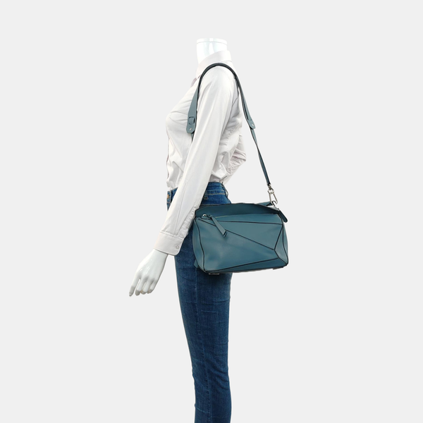 Authenticated pre-owned  Puzzle Small Calfskin Blue - Shoulder Bag at Looply