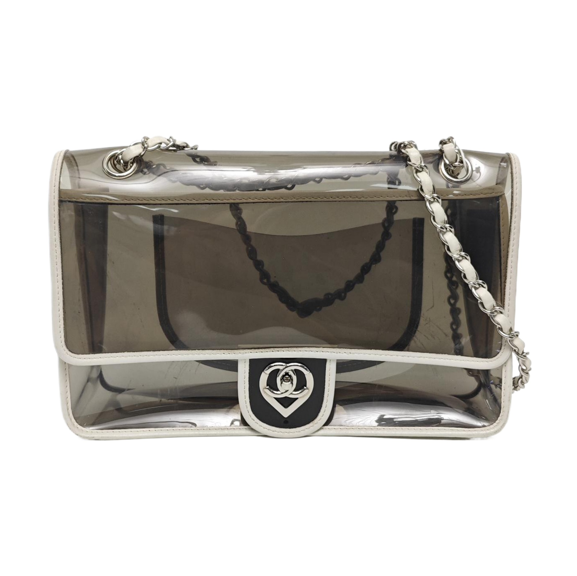 Authenticated pre-owned  Classic Flap Plastic Gray - Shoulder Bag at Looply