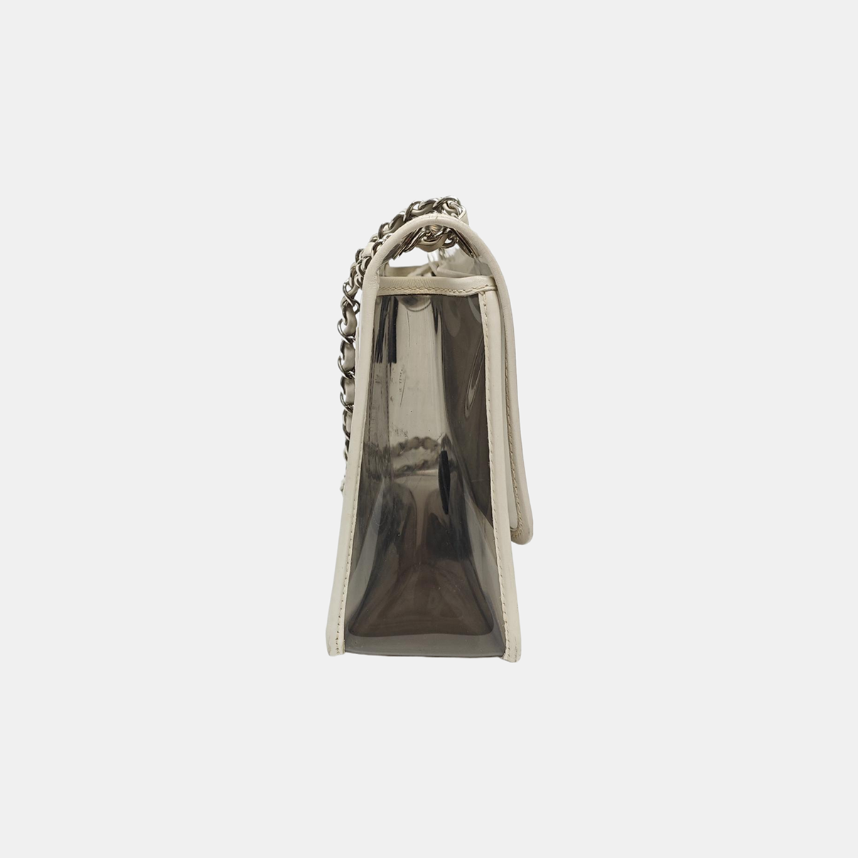 Authenticated pre-owned  Classic Flap Plastic Gray - Shoulder Bag at Looply