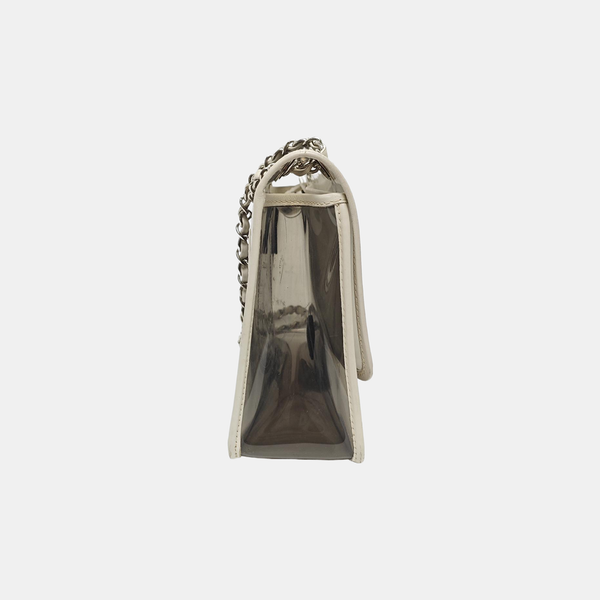 Authenticated pre-owned  Classic Flap Plastic Gray - Shoulder Bag at Looply