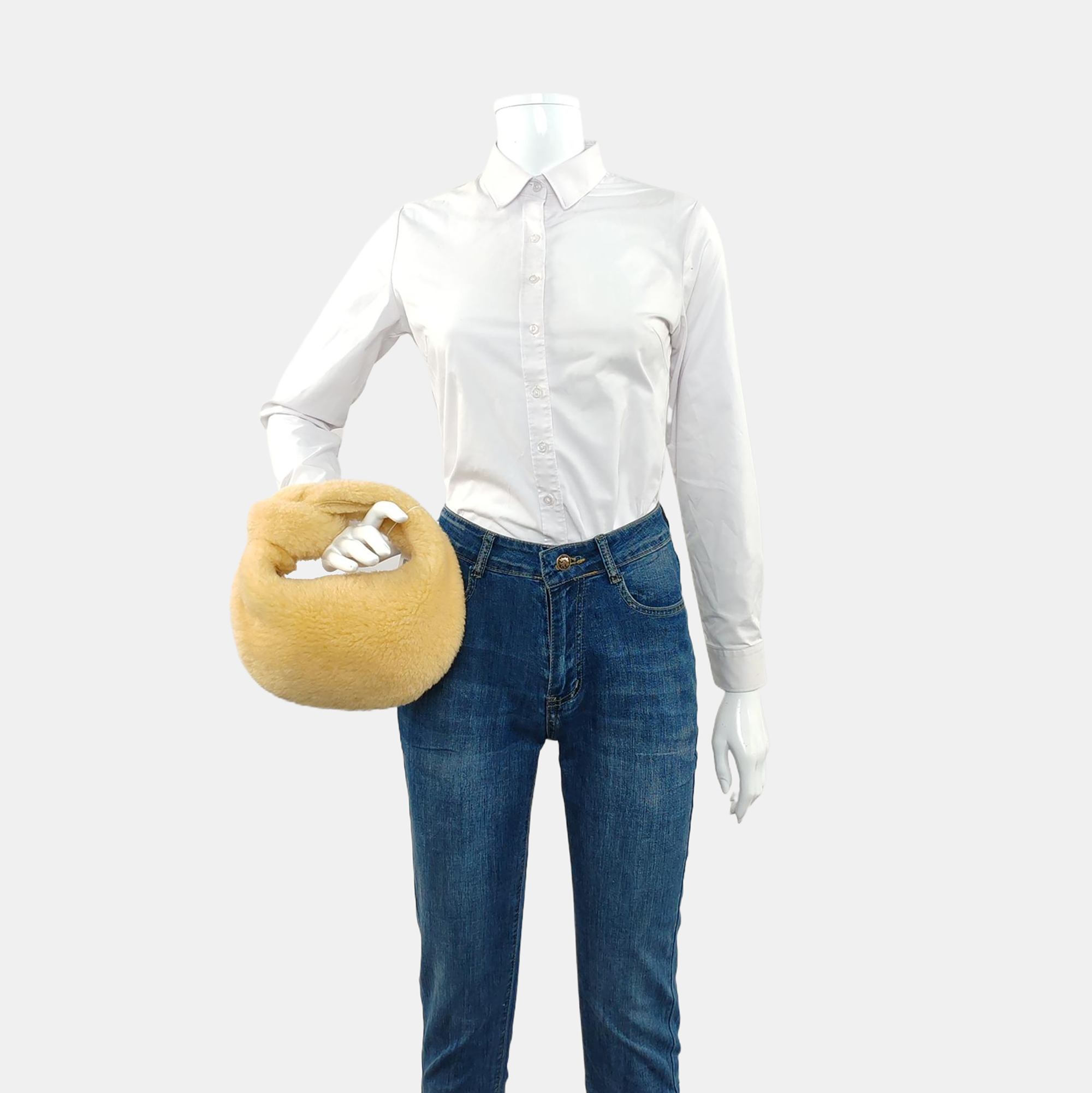 Authenticated pre-owned  Jodie Teen Sheepskin Yellow - Top Handle Bag at Looply