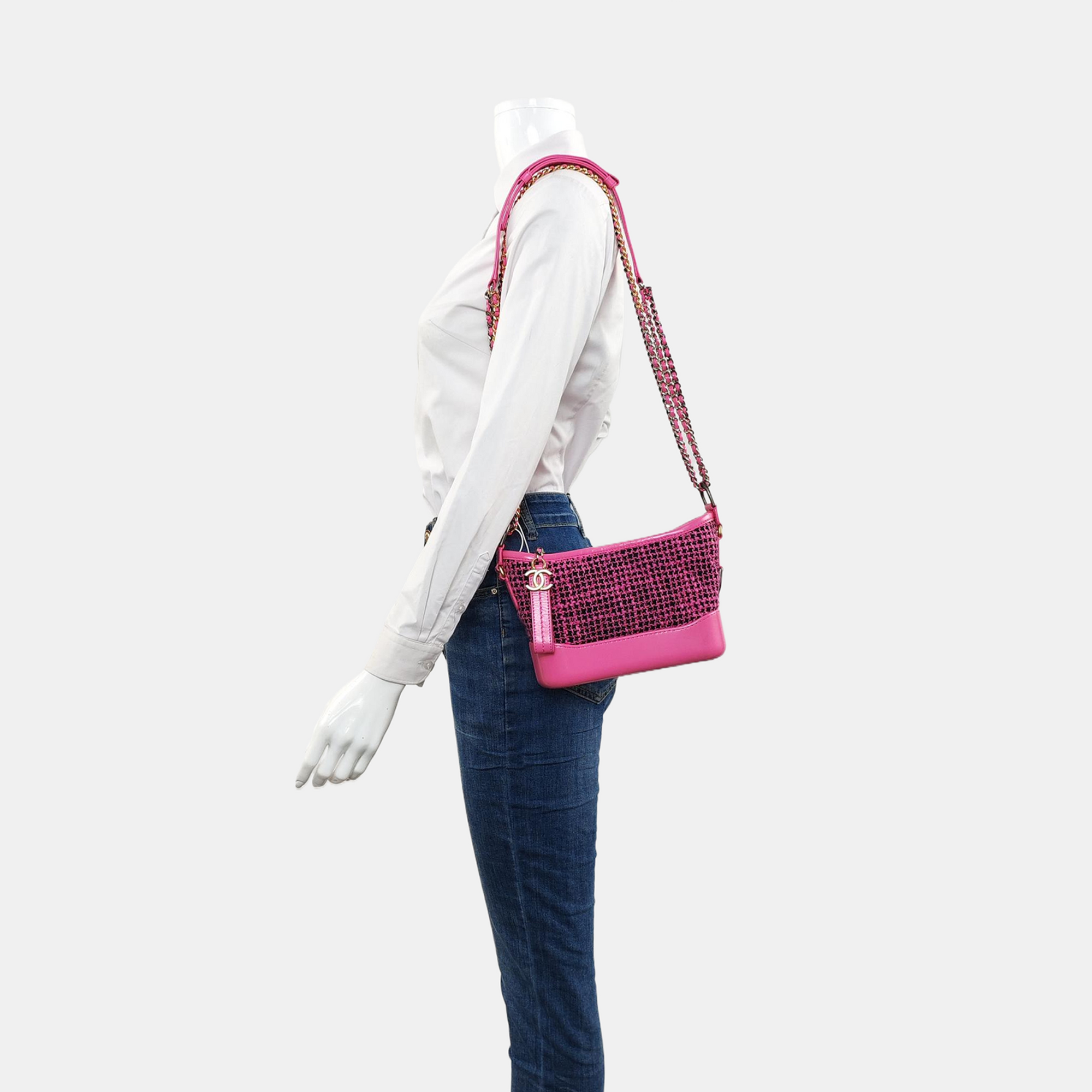 Authenticated pre-owned  Gabrielle Small Quilted Wool Pink - Shoulder Bag at Looply