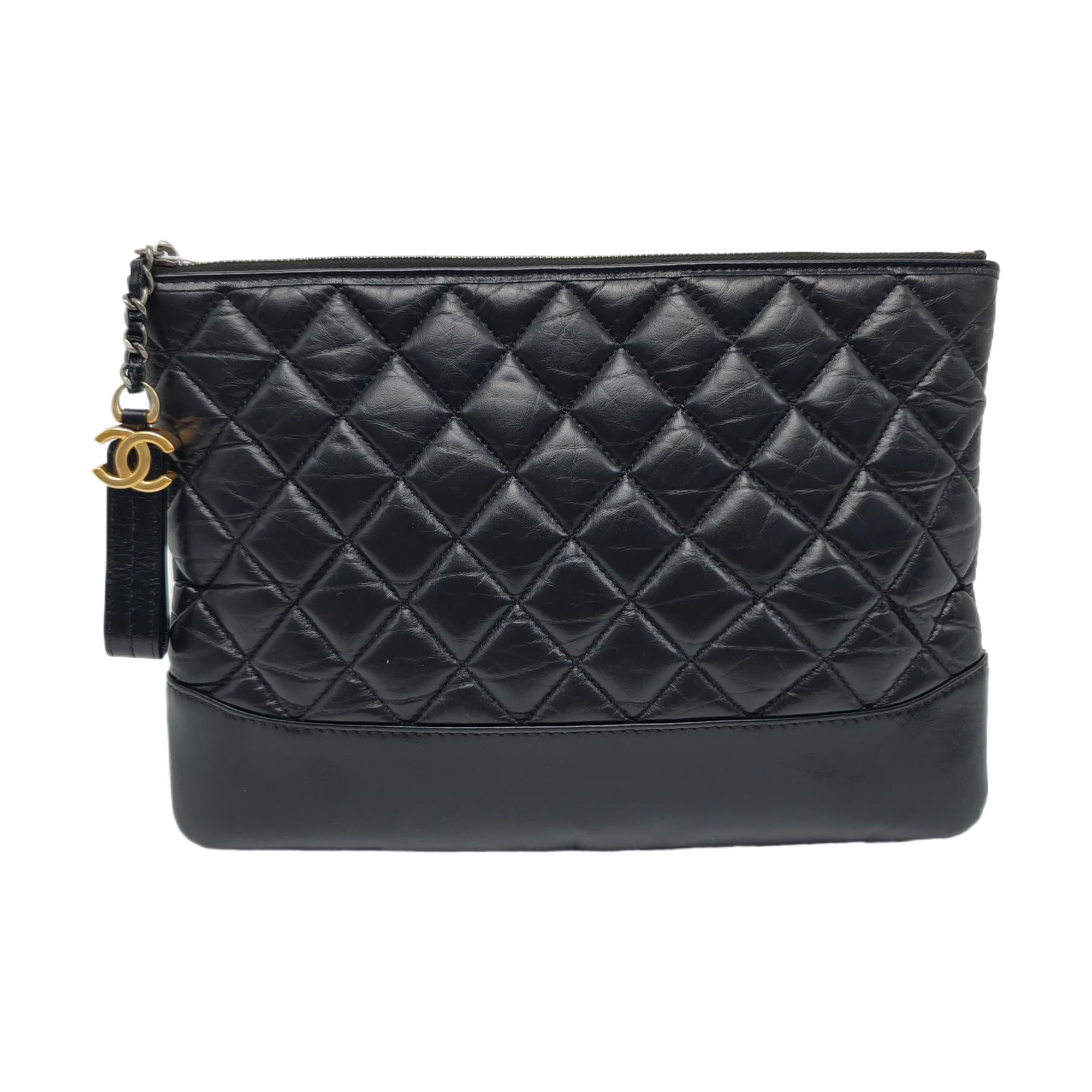 Authenticated pre-owned  Gabrielle Quilted Calfskin Black - Clutch at Looply