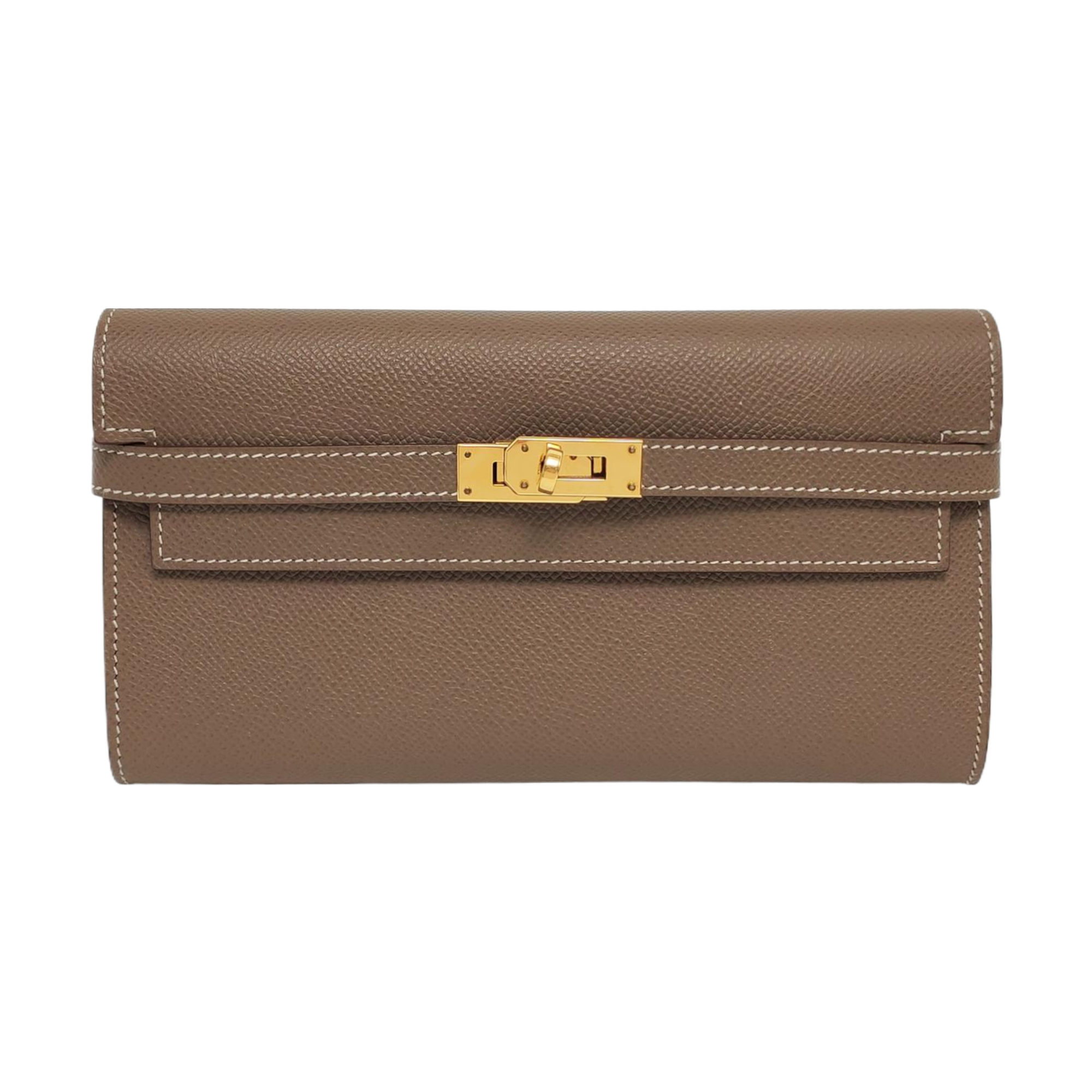Authenticated pre-owned  Kelly Epsom Gray Wallet - Wallet at Looply