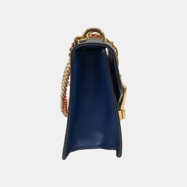 Authenticated pre-owned  Sylvie Small Calfskin Blue - Shoulder Bag at Looply