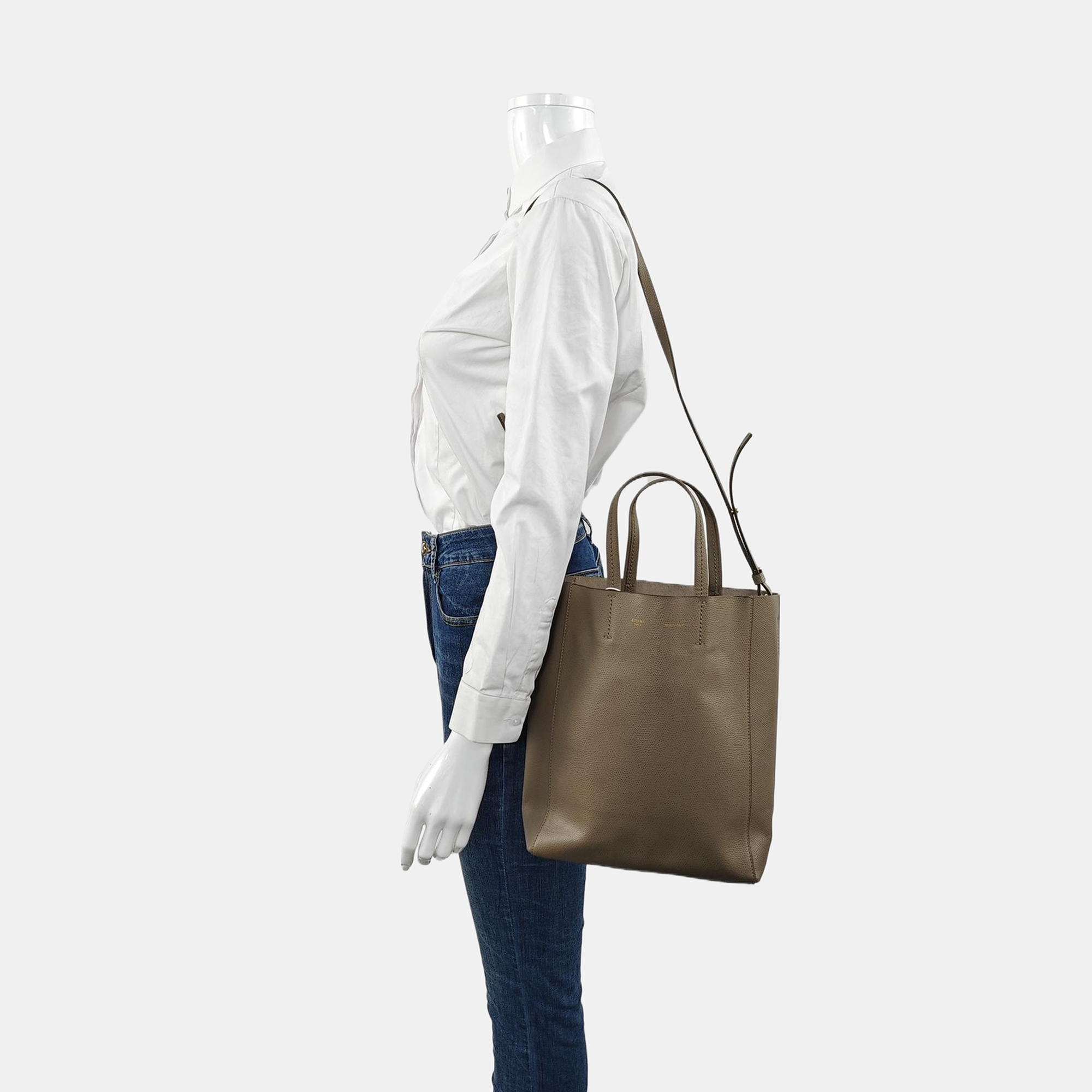 Authenticated pre-owned  Cabas Small Calfskin Gray - Handbags at Looply