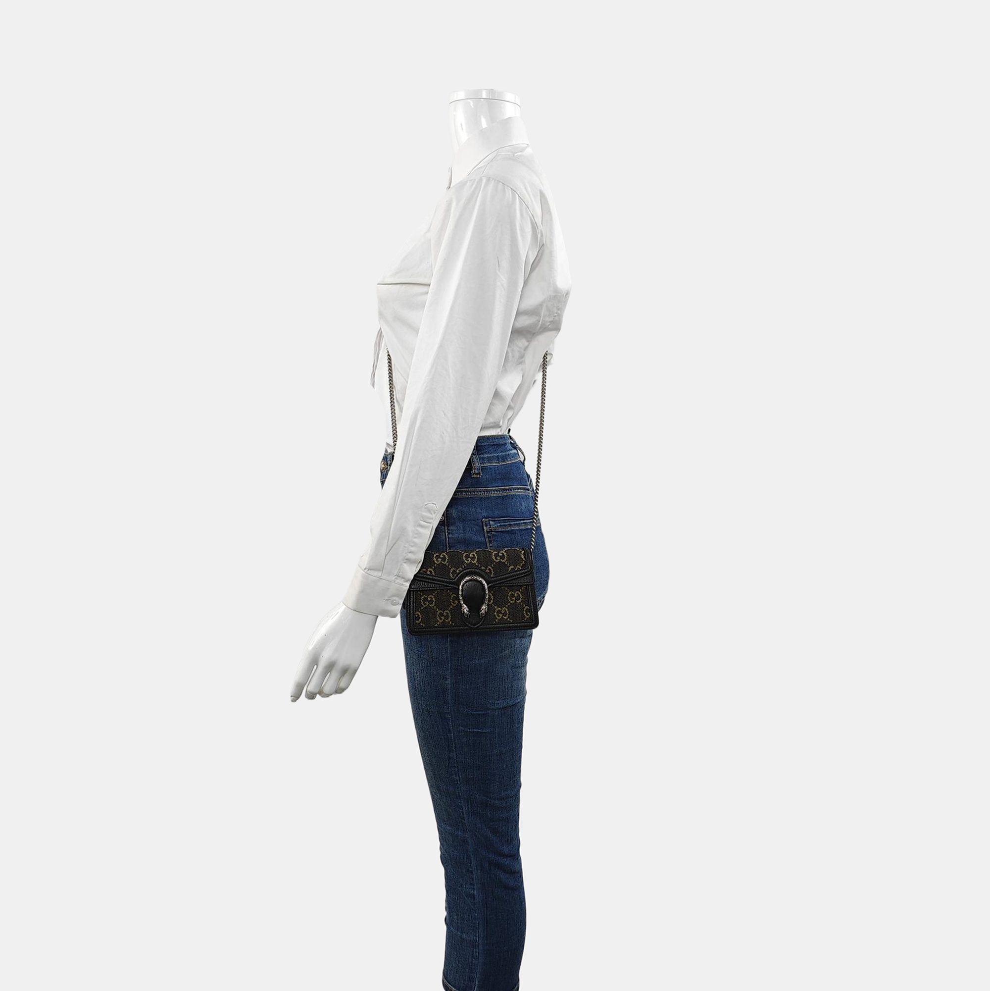 Authenticated pre-owned  Dionysus Super Mini Monogram Denim Black - Shoulder Bag at Looply