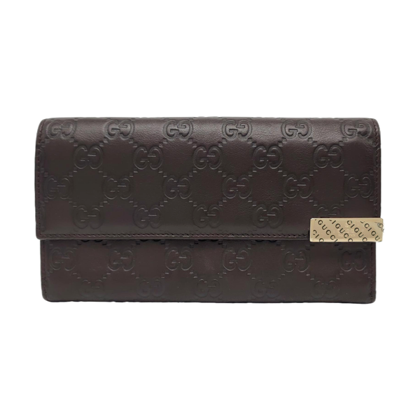 Authenticated pre-owned  Microguccissima Monogram Calfskin Brown Wallet - Wallet at Looply