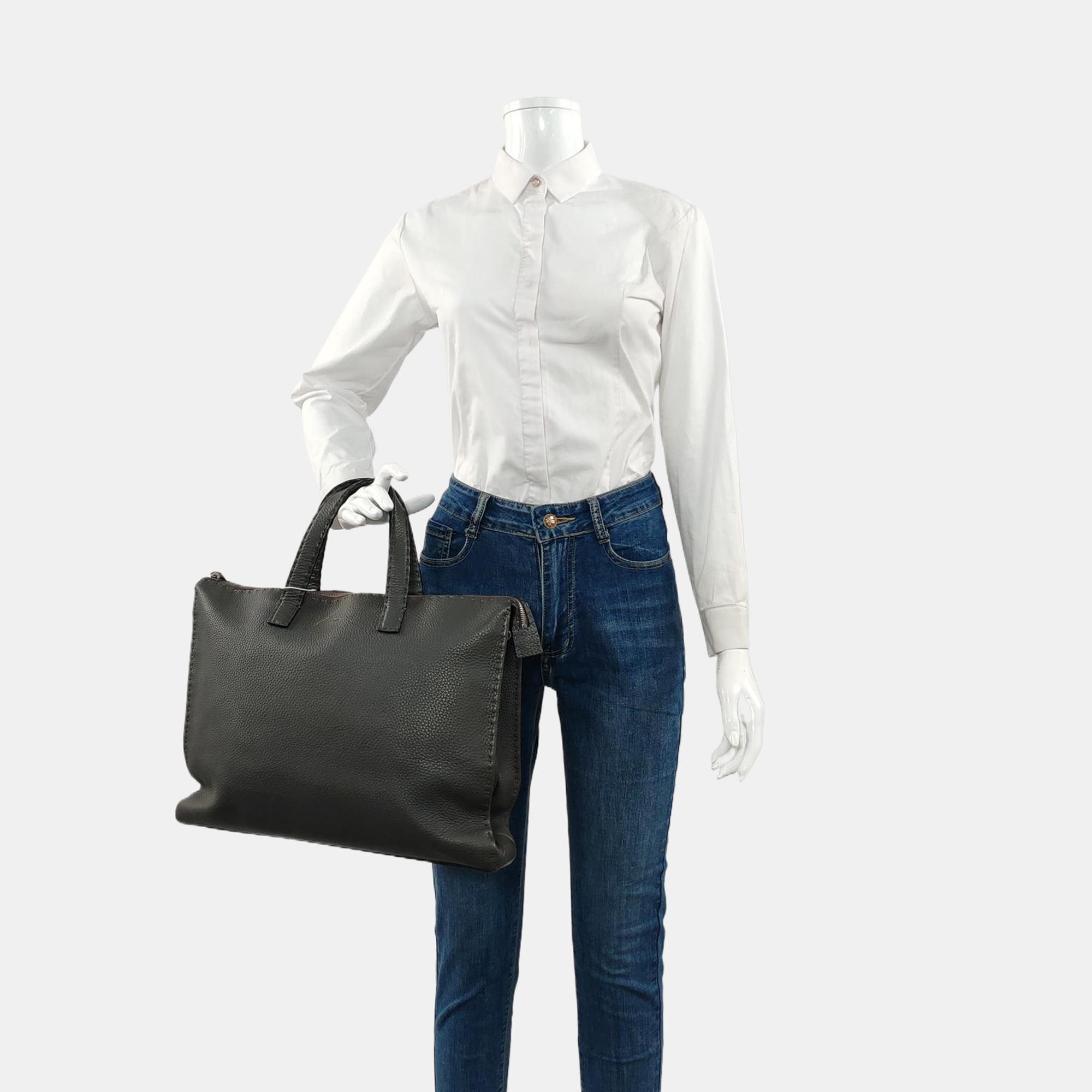 Calfskin Tote Bag Gray