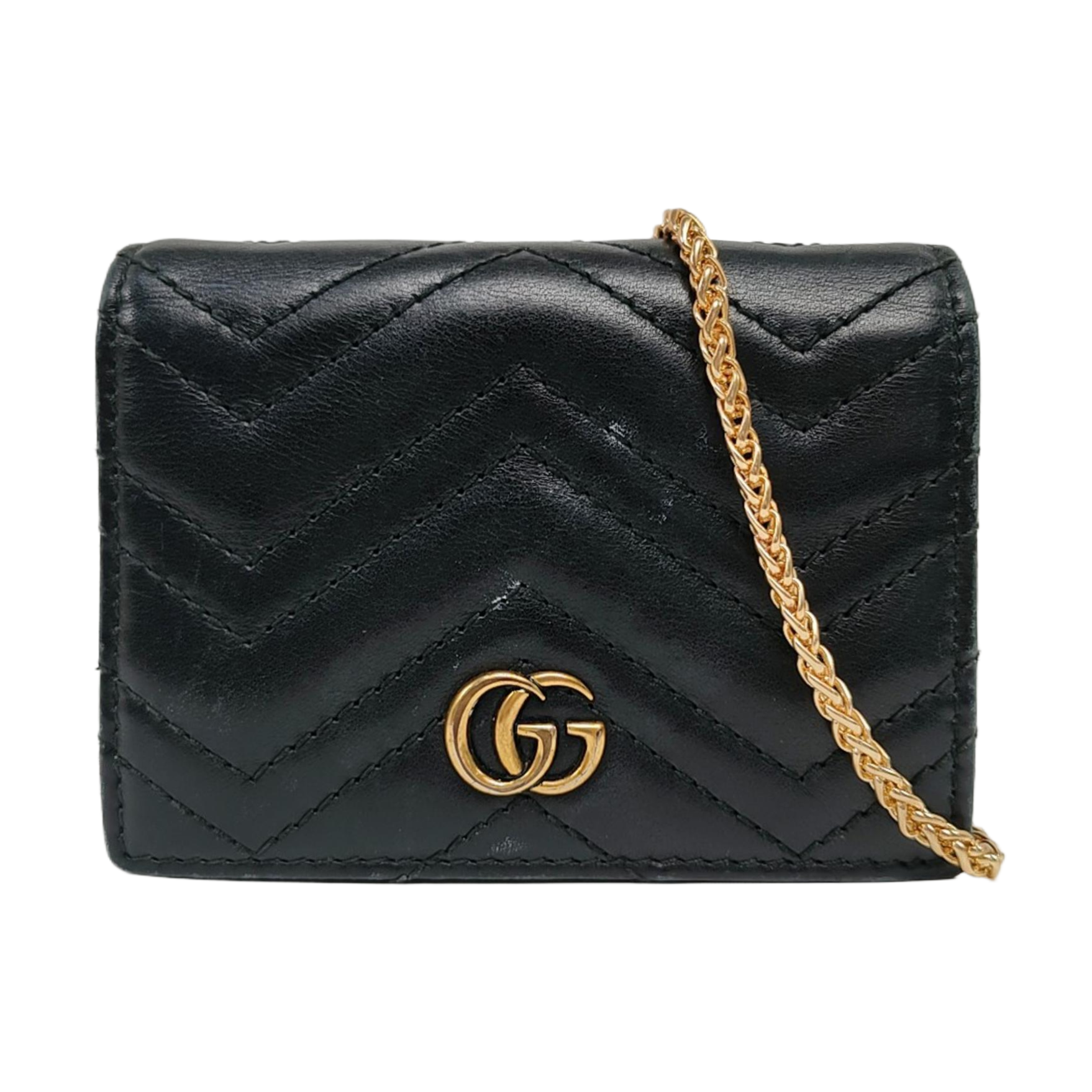 Authenticated pre-owned  GG Marmont Calfskin Black Wallet - Wallet at Looply