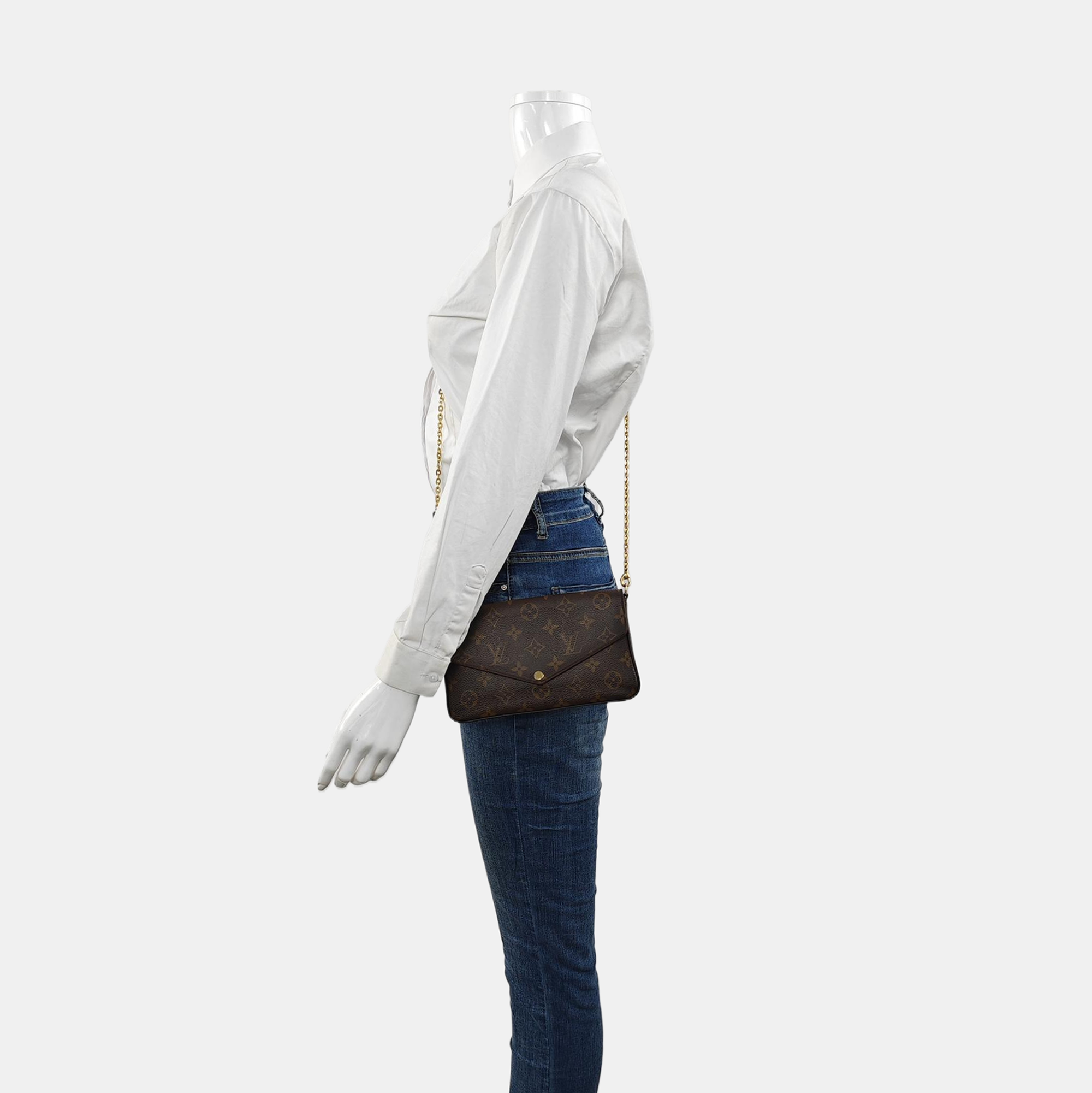 Authenticated pre-owned  Félicie Monogram Coated Canvas Brown - Shoulder Bag at Looply