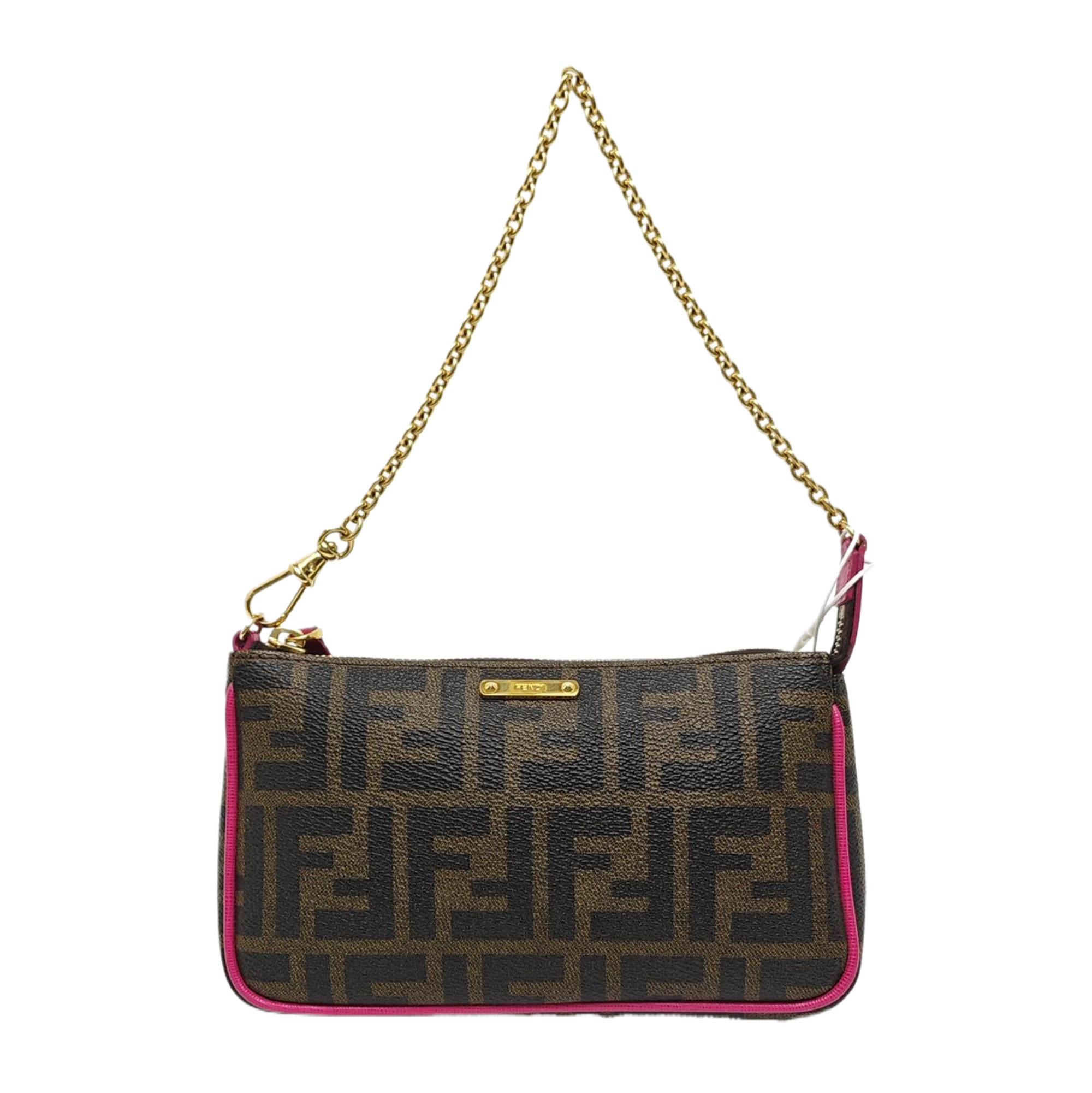 Coated Canvas Top Handle Bag Brown