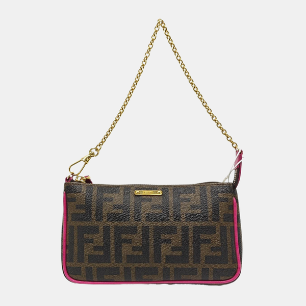 Coated Canvas Top Handle Bag Brown