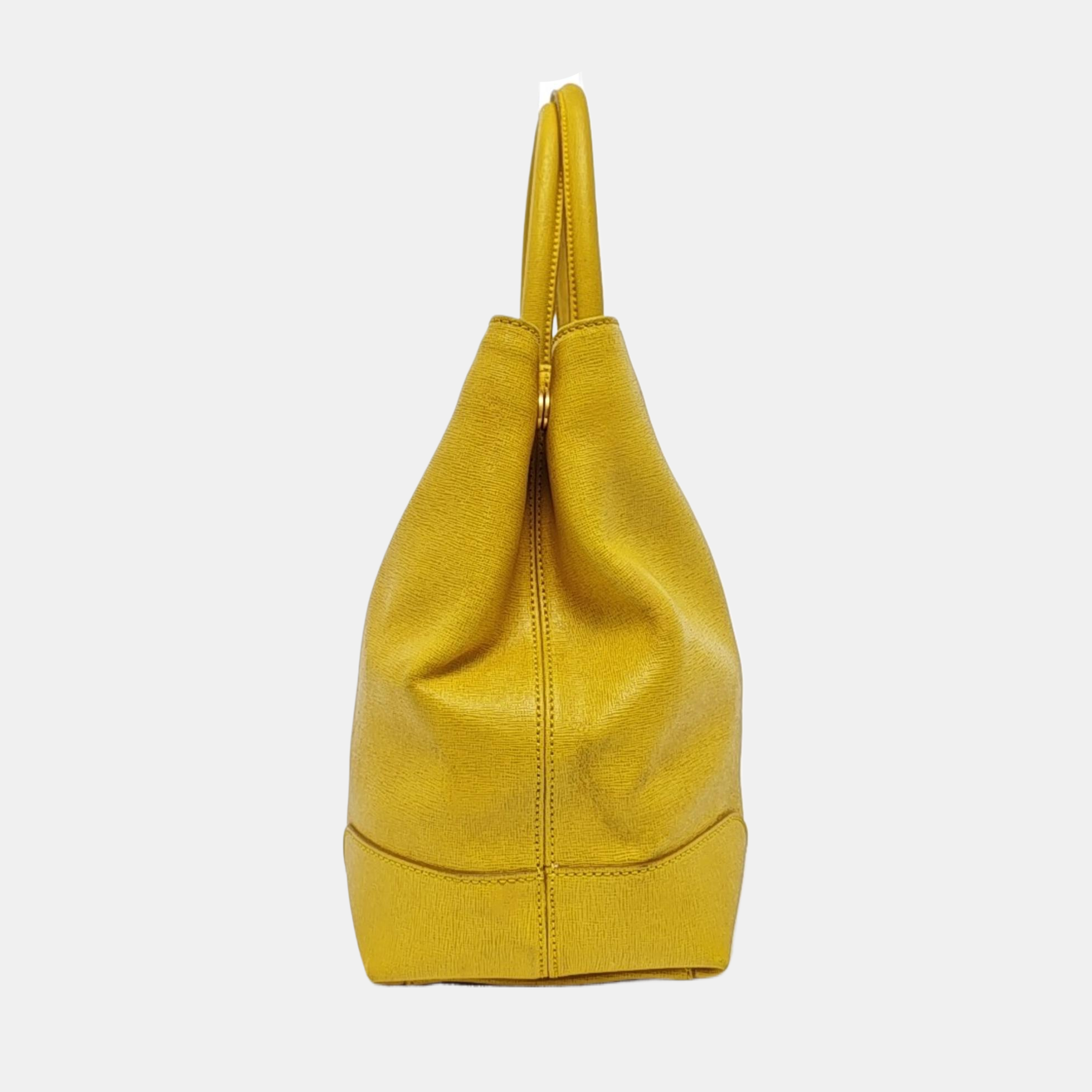 Calfskin Top Handle Bag Yellow