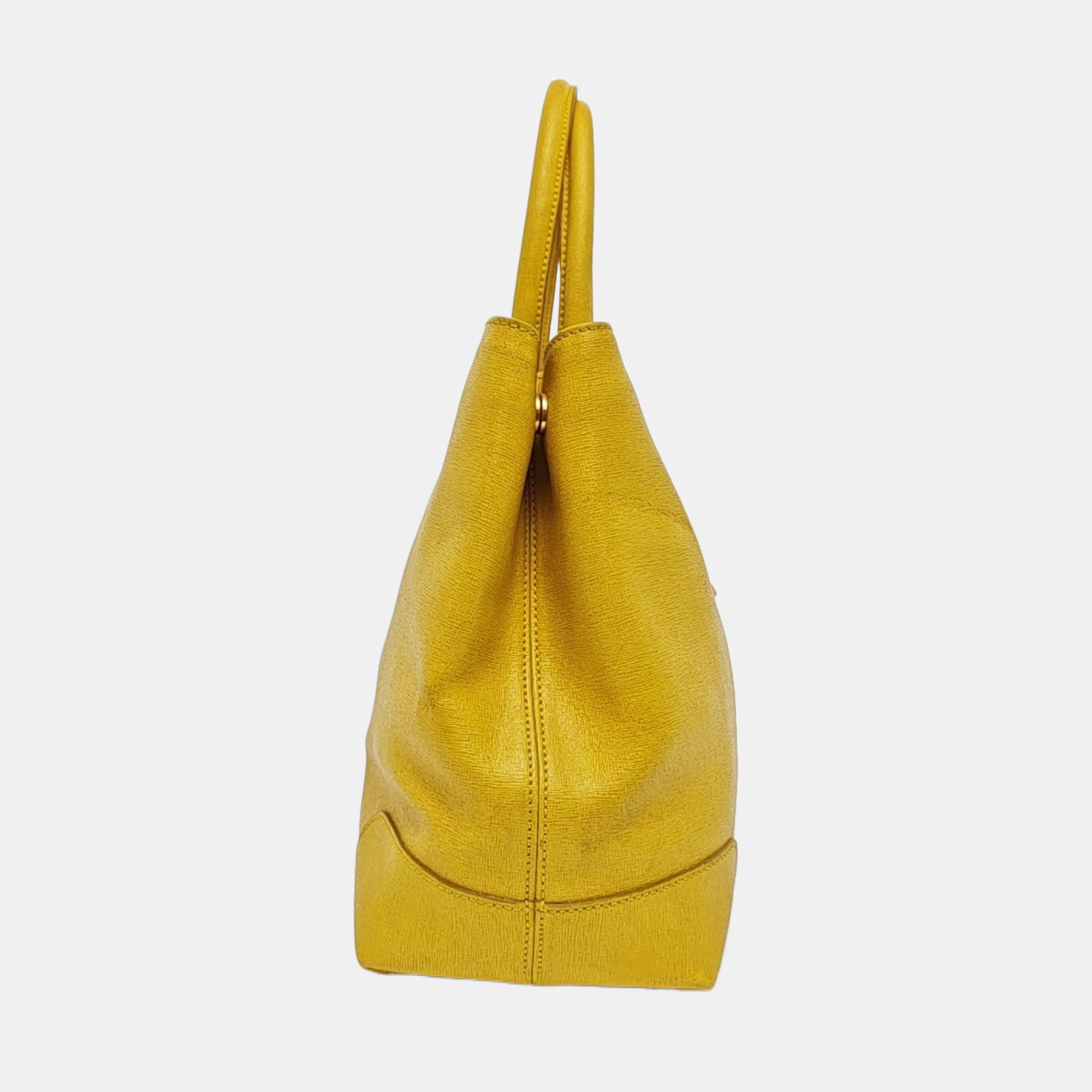 Calfskin Top Handle Bag Yellow