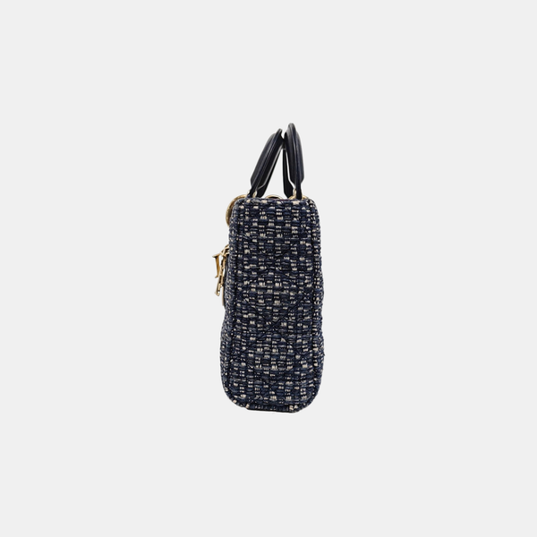 Authenticated pre-owned  Lady D-Joy Medium Fabric Blue - Shoulder Bag at Looply