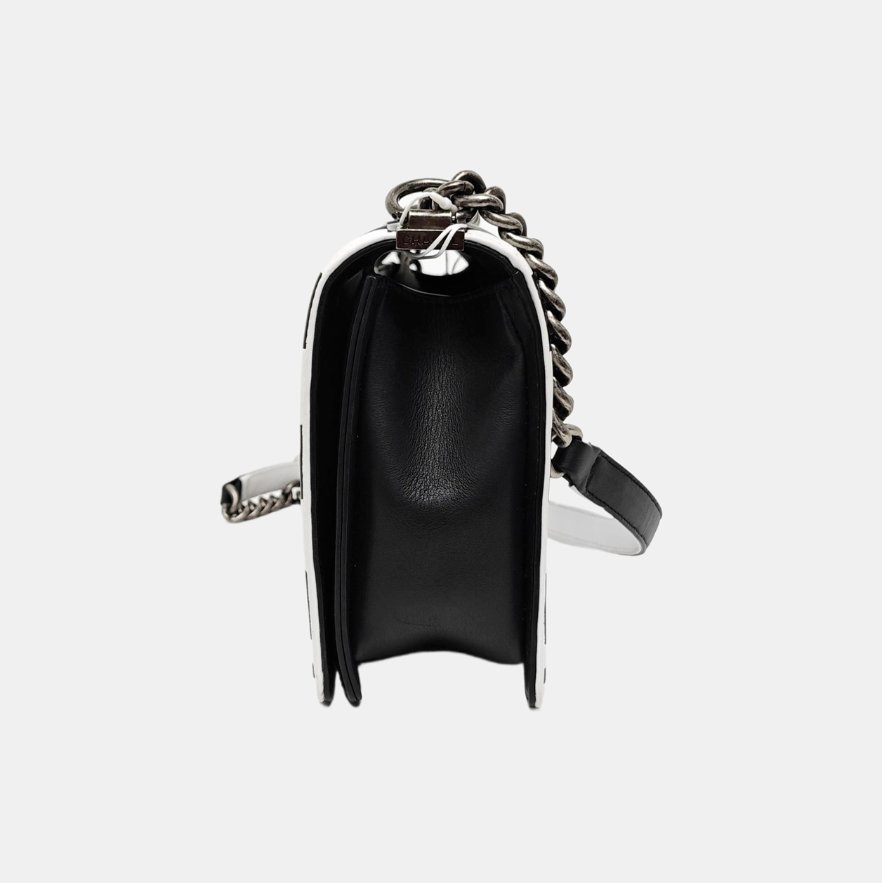 Authenticated pre-owned  Boy Chanel Large Quilted Calfskin Black - Crossbody Bag at Looply