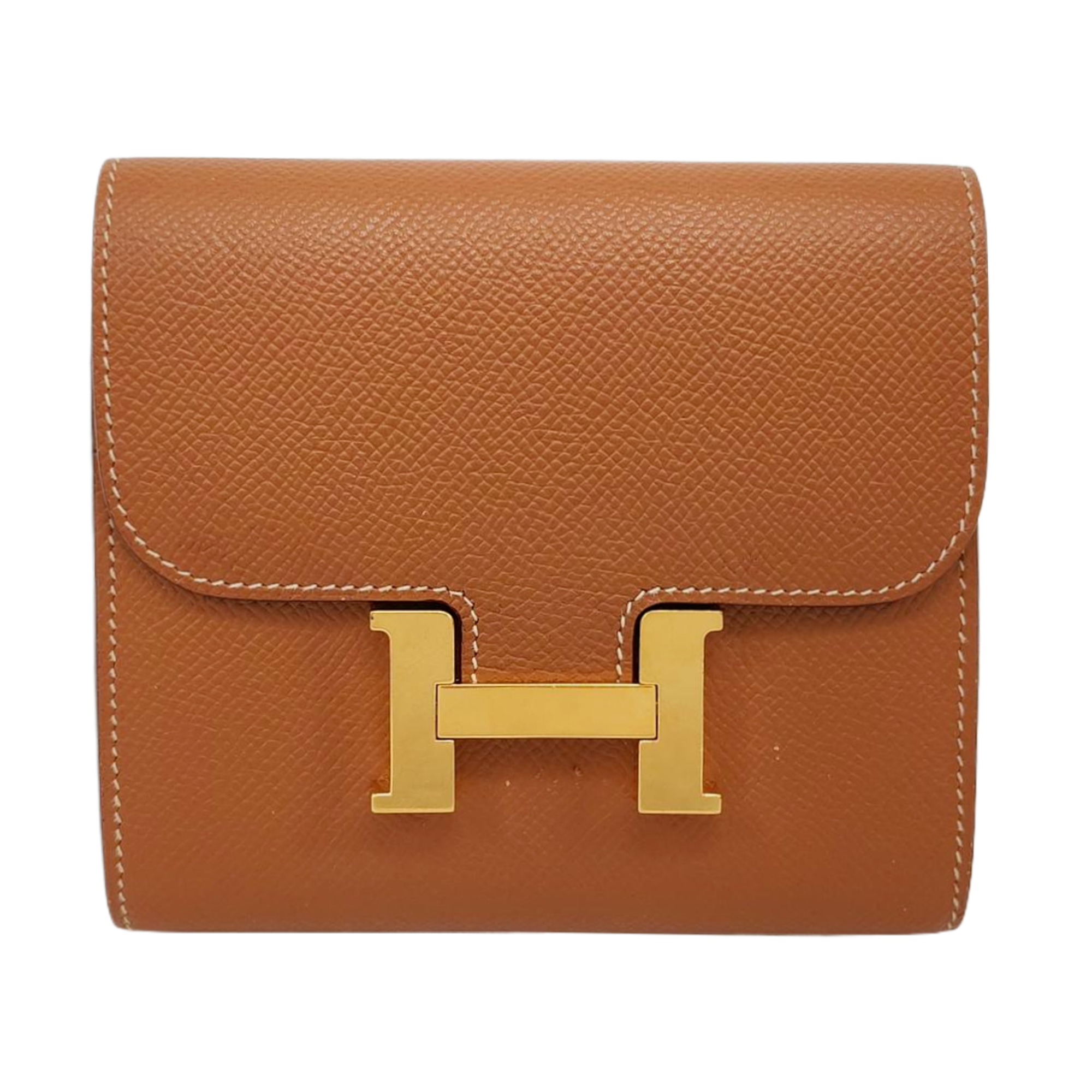 Authenticated pre-owned  Constance Slim Epsom Brown Wallet - Wallet at Looply