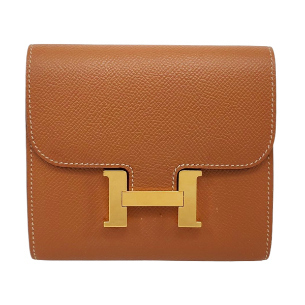 Authenticated pre-owned  Constance Slim Epsom Brown Wallet - Wallet at Looply