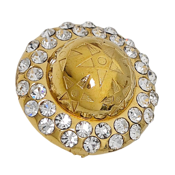 Authenticated pre-owned  Gold-tone Metal Synthetic Crystal Brooch - Brooch at Looply