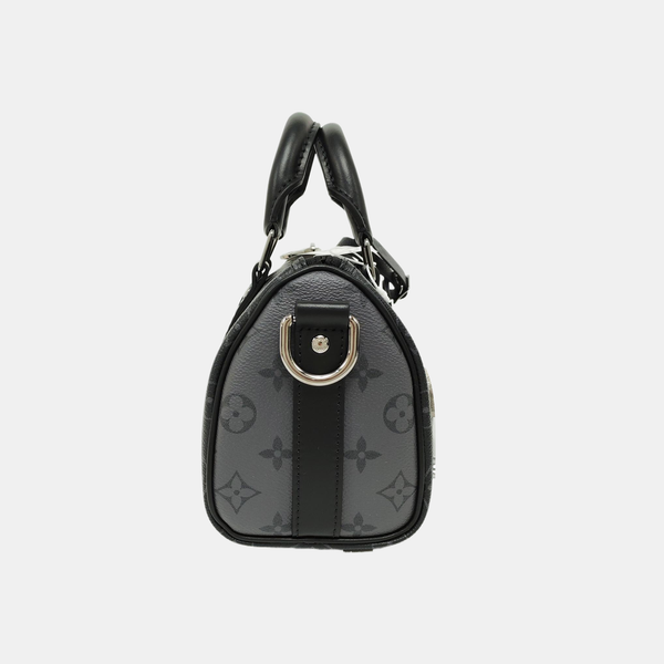 KEEPALL 25 Monogram Coated Canvas Black