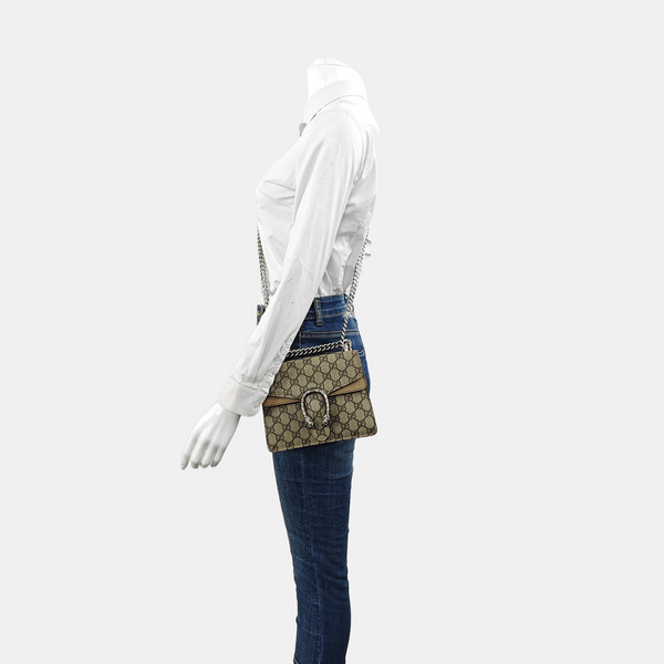 Dionysus Mini Monogram Coated Canvas Beige