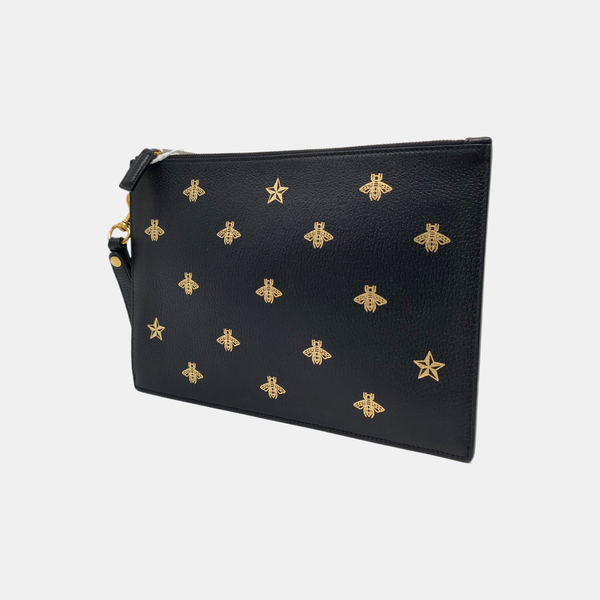 Authenticated pre-owned  Bee Web Calfskin Black - Clutch at Looply