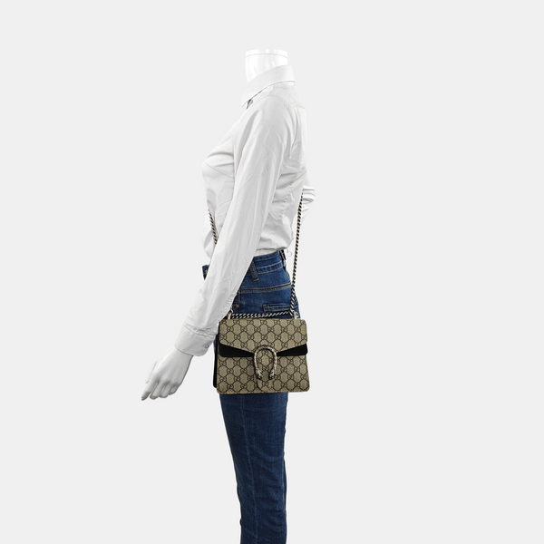 Dionysus Mini Monogram Coated Canvas Beige